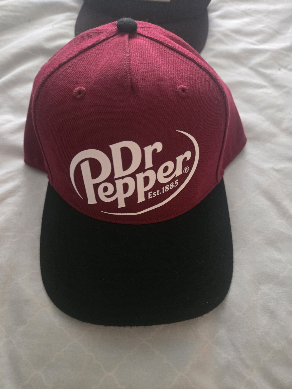 Dr Pepper Maroon and Black Logo Baseball Hat